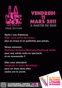Cage aux Folles - 5ième Edition - GeorgeV - Vendredi 11 mars 2011 - verso