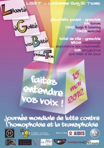 Journée Mondiale de Lutte contre l’Homophobie et la Transphobie - Programme Grenoble - Mardi 15 mai 2012