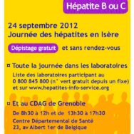 Journée des Hépatites en Isère – Dépistage Gratuit – Lundi 24 septembre 2012