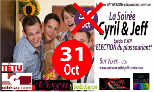 Soirée Cyril et Jeff - Election du + Souriant - Vixen - Mercredi 31 octobre 2012