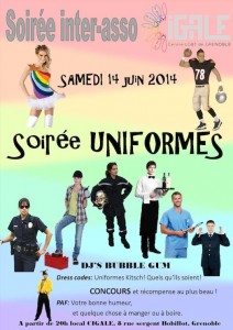 Soirée Uniforme ! - Centre LGBT de Grenoble CIGALE - Samedi 14 juin 2014